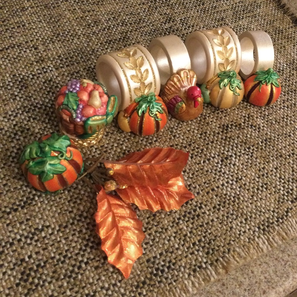 Festive Thanksgiving Napkin Rings Set - Picture 1 of 12